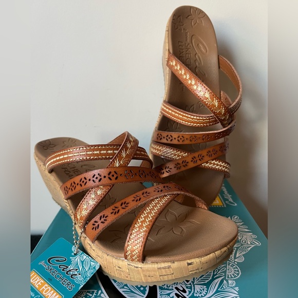 Skechers Cali Tiger Posse Wedge Sandal - Size 7.5 - Picture 2 of 9